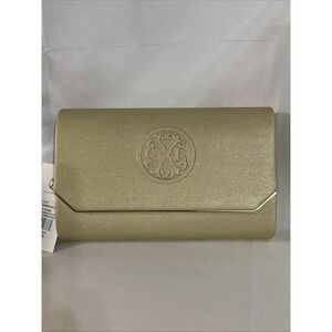 CXL By Christian Lacroix Gold Madison Clutch Detachable Chain Shoulder bag